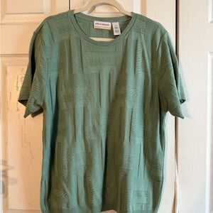 5/$25 Alfred Dunner Sage Green Textured Short Sleeve Top